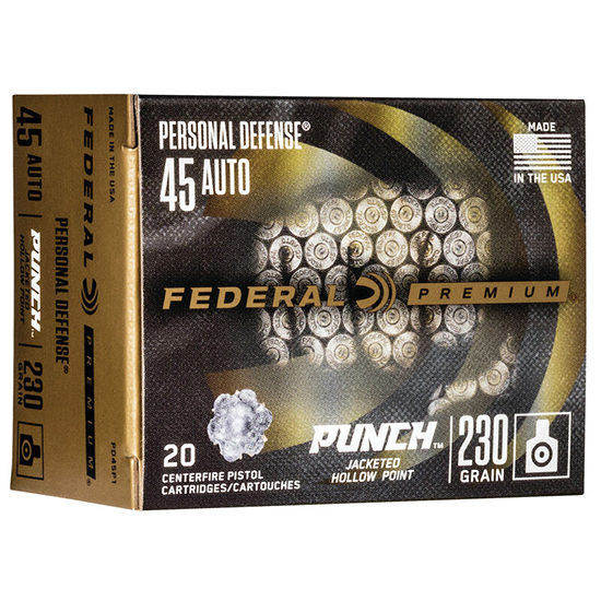 FED PUNCH 45ACP 230GR JHP 20/10 - Ammunition